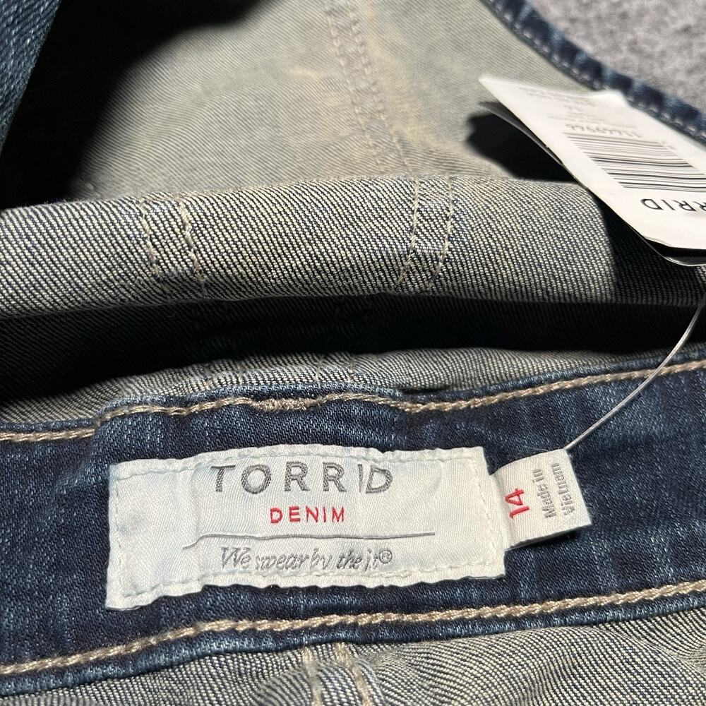 Torrid Overalls Womens 14 Plus Blue Dark Wash Denim Stretch Cotton Blend Outdoor - Picture 6 of 11